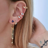 EA Cascade Hanging Hoop – 925 Sterling Silver | HOOPS AND HUGGIES Collection