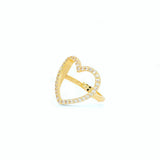 Open CZ Heart Ring – 18k Gold Plated | Shapes Collection