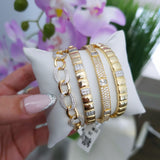 Multi CZ Le’Chic Bangle – 18K Gold Plated | Brass Bangle Collection