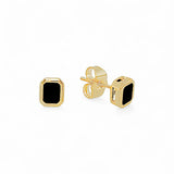 Emerald Cut Stud Earrings – 18K Gold Plated | Studs Collection