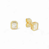 Emerald Cut Stud Earrings – 18K Gold Plated | Studs Collection
