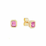 Emerald Cut Stud Earrings – 18K Gold Plated | Studs Collection