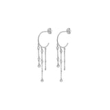 EA Cascade Hanging Hoop – 925 Sterling Silver | HOOPS AND HUGGIES Collection