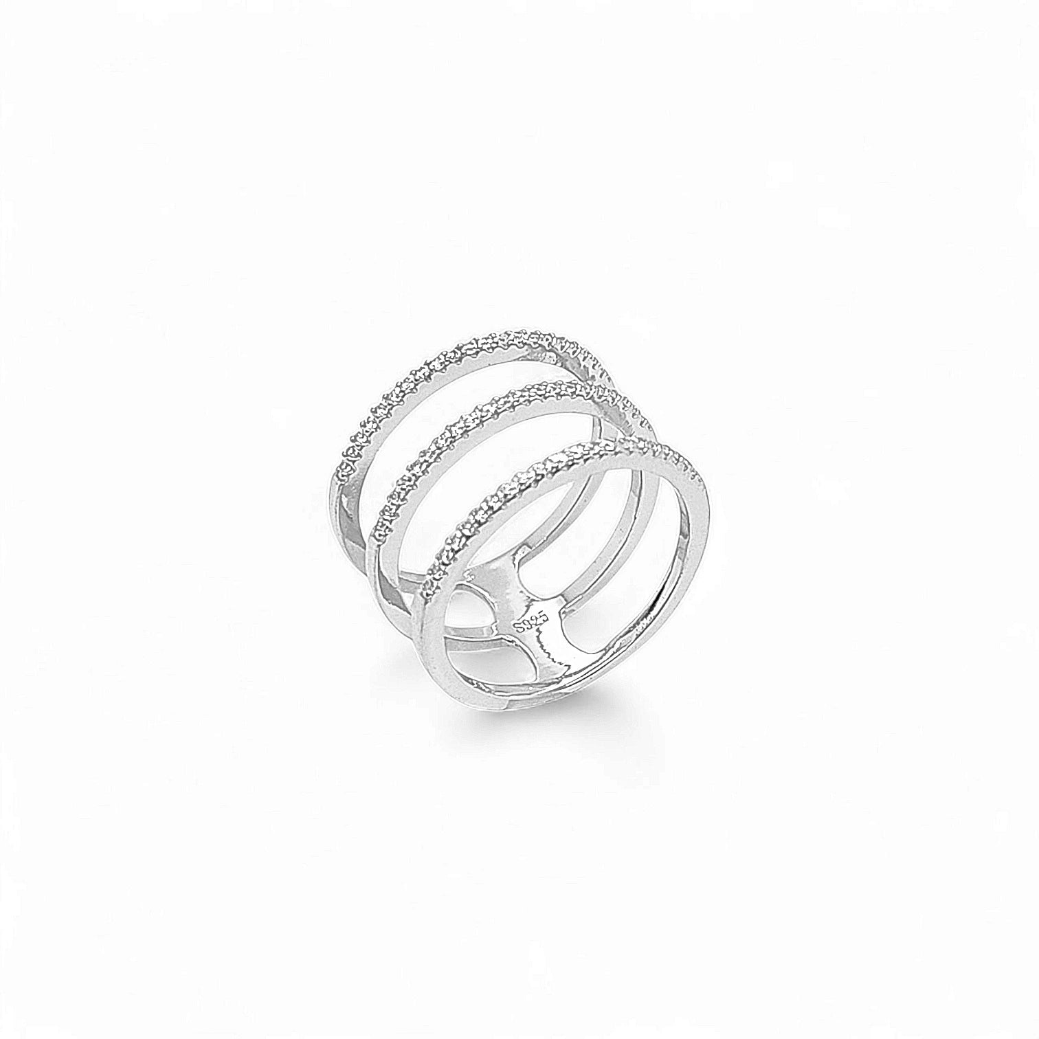 3 Lines CZ Ring – 925 Sterling Silver | SHAPE Collection