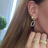Huggie 2 Tone Links – 18K Gold Plated | Huggies & Hoops Collection
