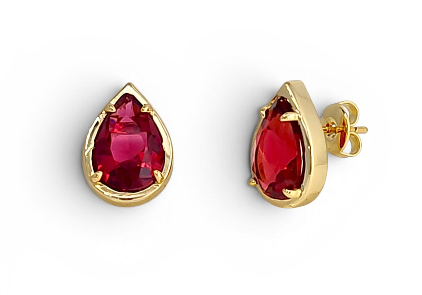 Brass studs earring collection in 18k gold plated brass — Silver Italy fine jewelry