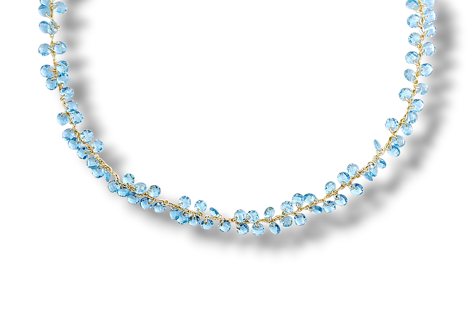Crystal Cluster Vine Necklace - Blue