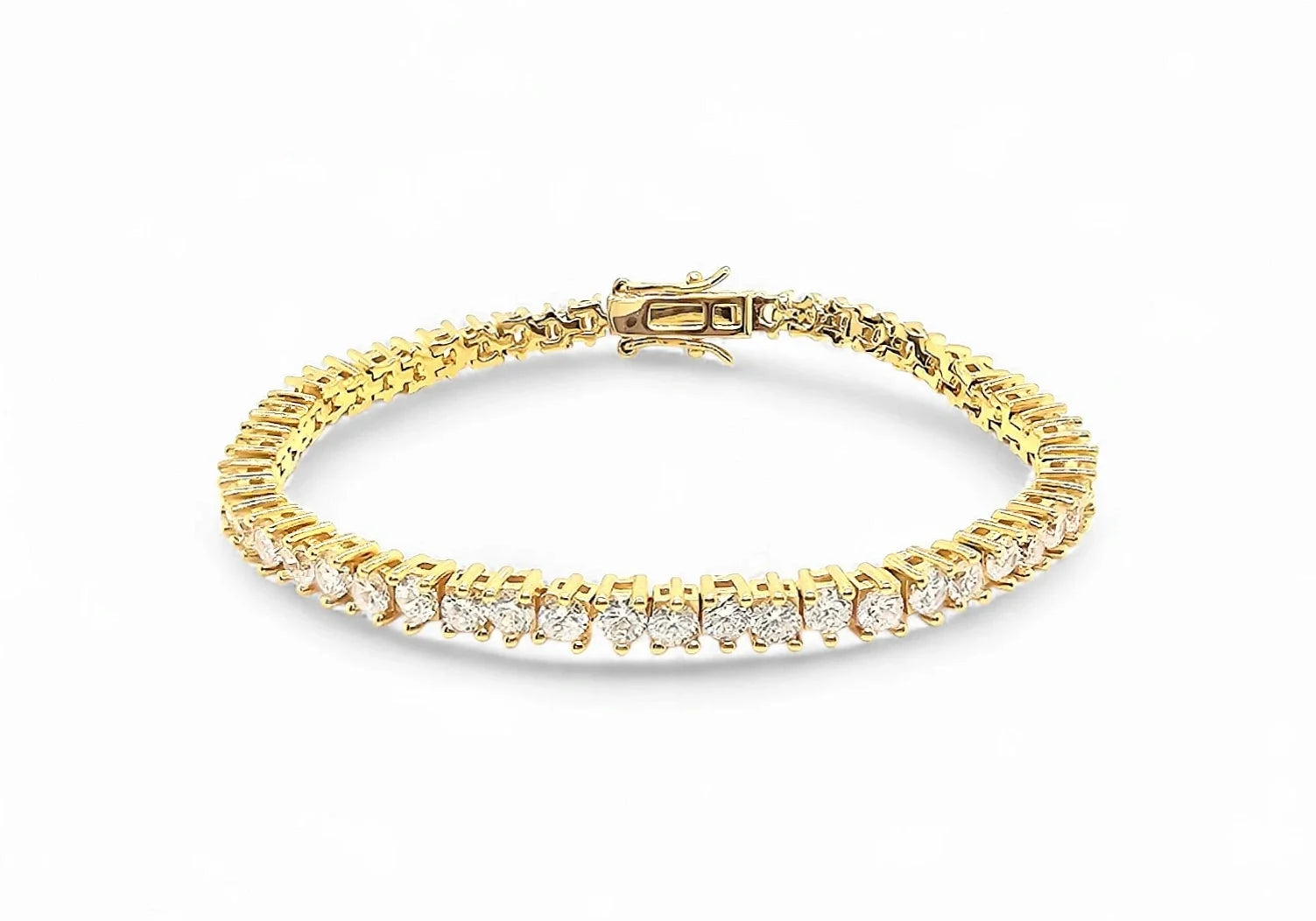 Brass tennis bracelets collection in 18k gold plated brass — Silver Italy fine jewelry