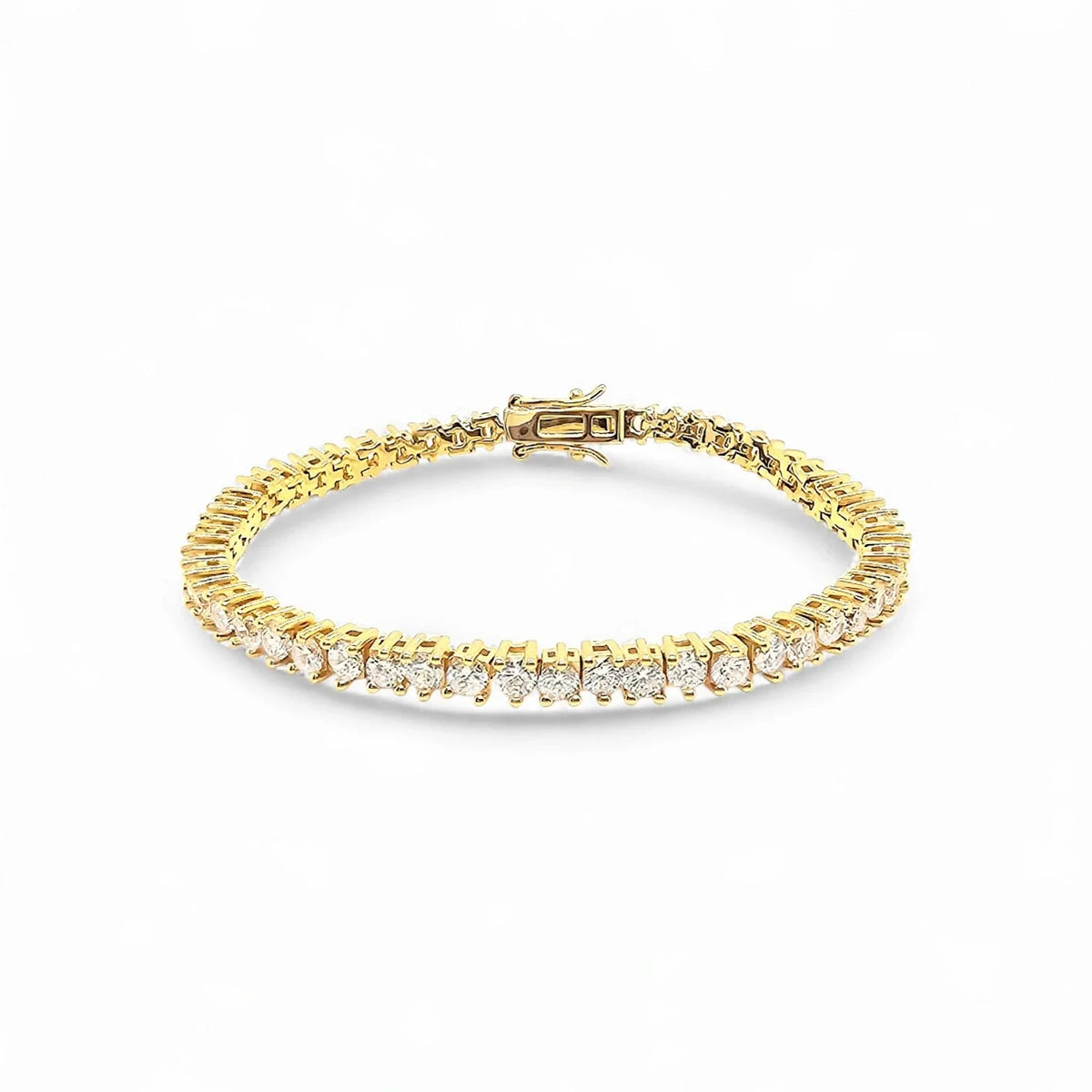 Brass tennis bracelets collection in 18k gold plated brass — Silver Italy fine jewelry