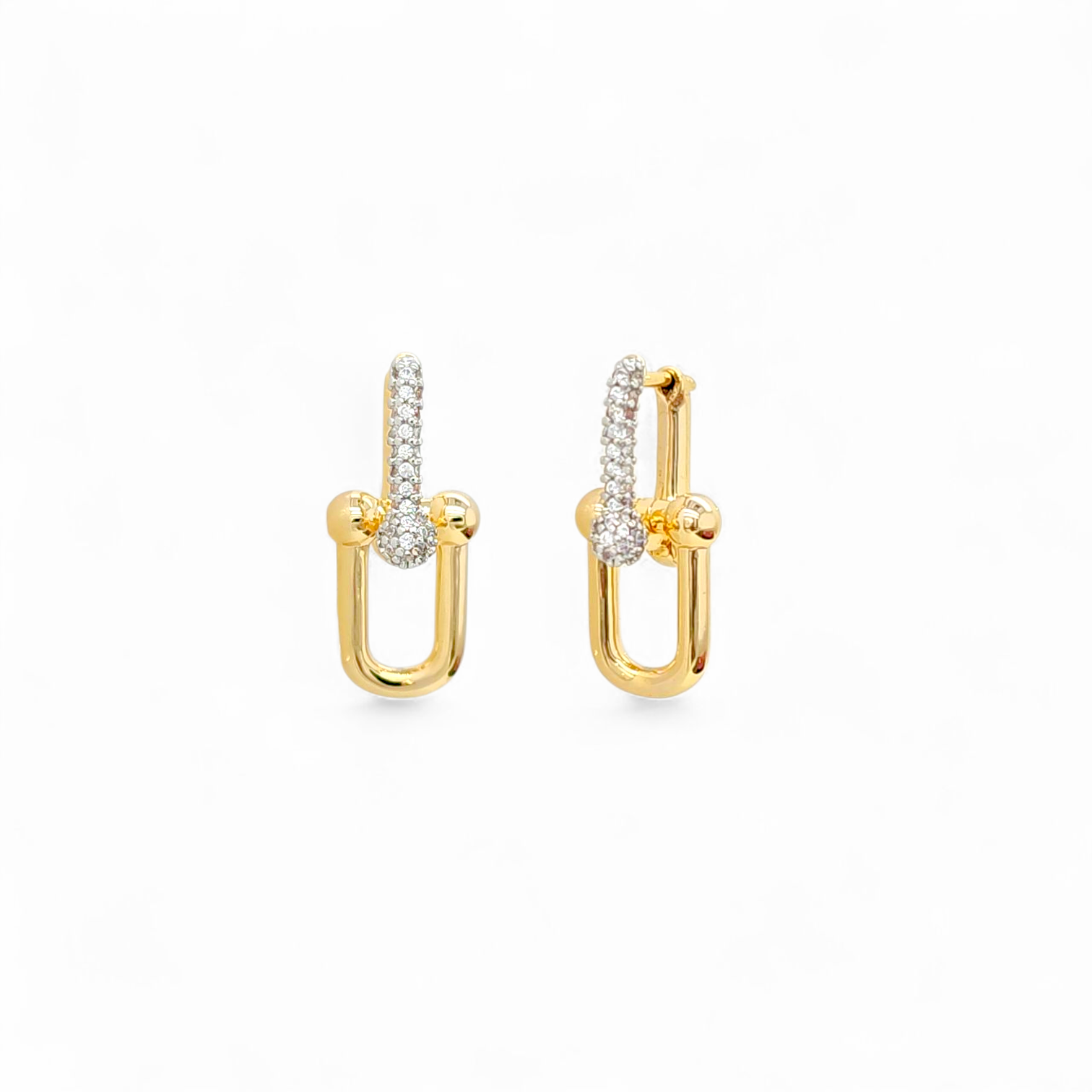 Brass huggies and hoops earrings collection in 18k gold plated brass — Silver Italy fine jewelry
