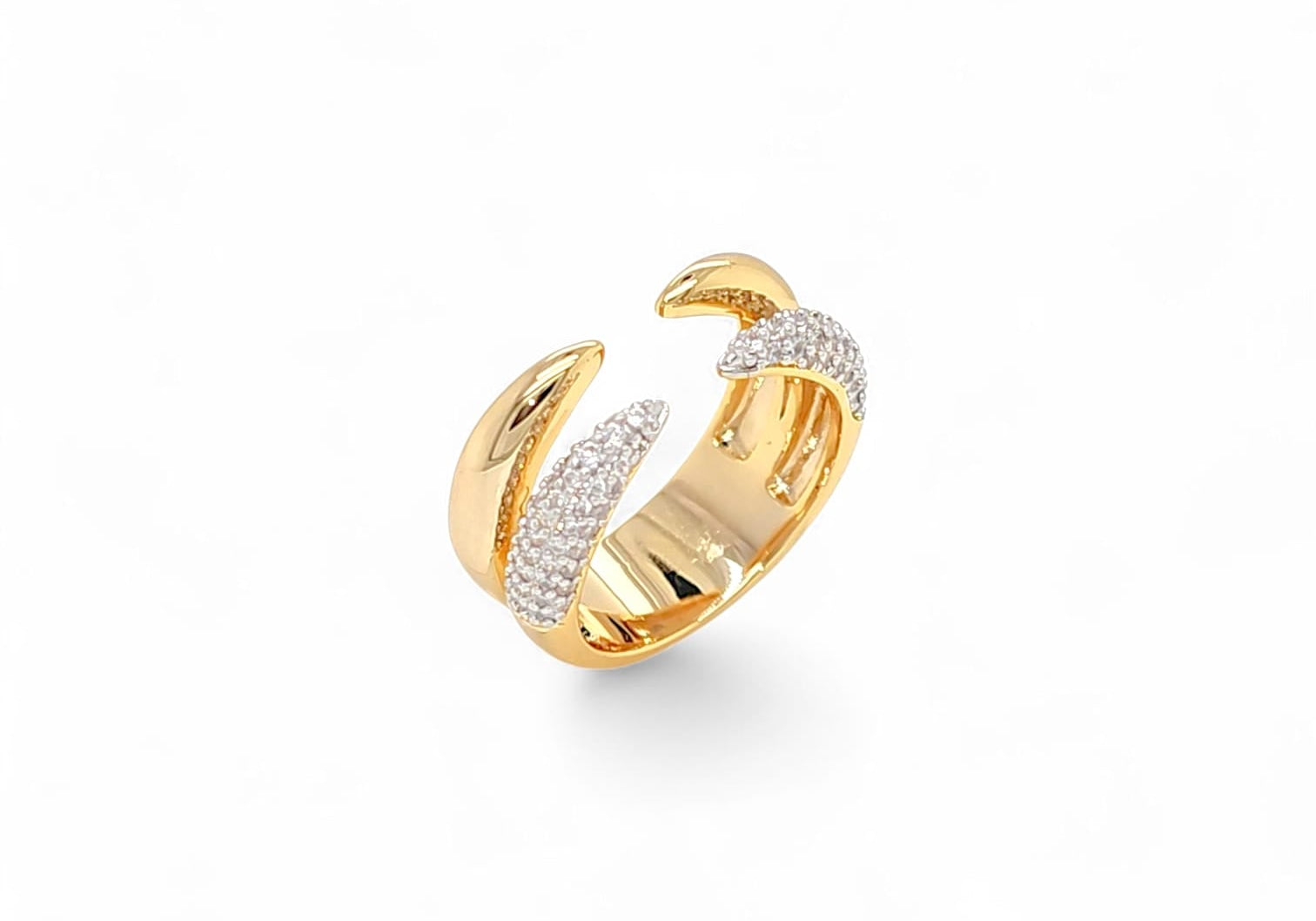 Brass open front rings collection in 18k gold plated brass — Silver Italy fine jewelry