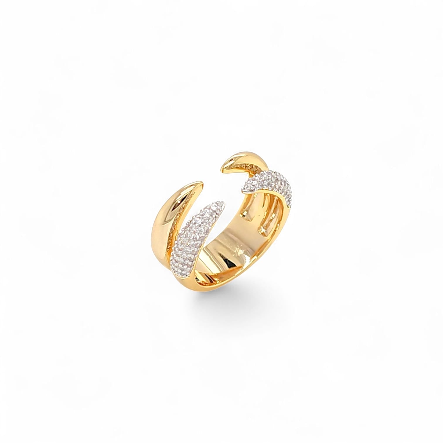 Brass open front rings collection in 18k gold plated brass — Silver Italy fine jewelry