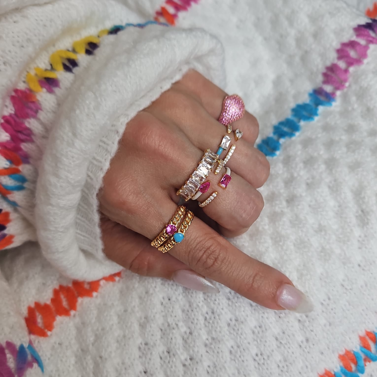 Cubic zirconia Pinky ring in 925 sterling silver — Silver Italy, view 2