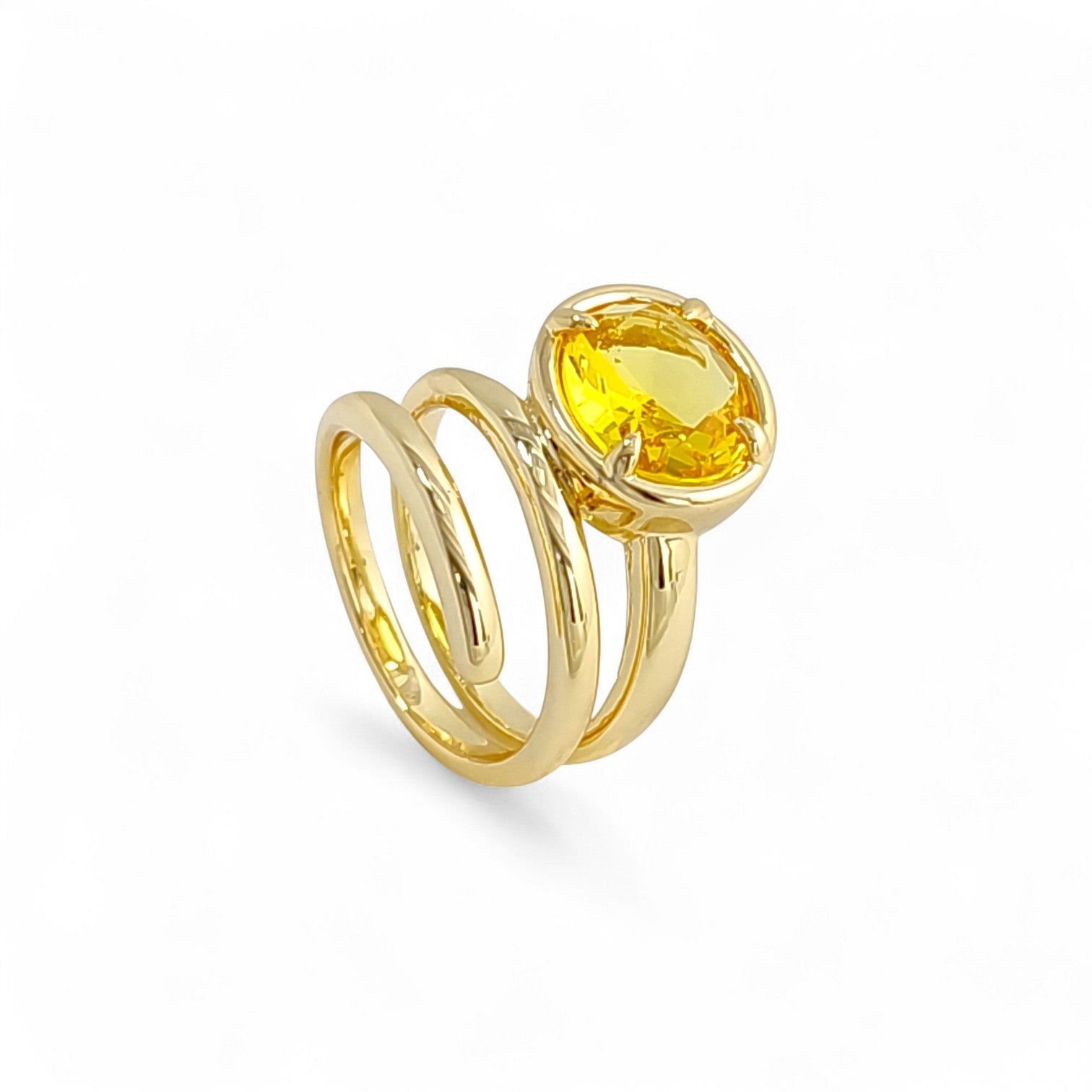 Oval shaped stone ring | 18k gold plated | Italian craftmanship