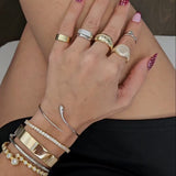 Bangle points | 18k gold plated | Italian brass | Cubic zirconia