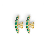 Mermaid Bubble Long Stud Earrings in Green