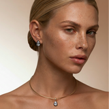 victorian drop black bezel prone set pendant zirconia stone