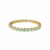 Ruchy bezel bangle in 18k gold plated brass with turquoise stones