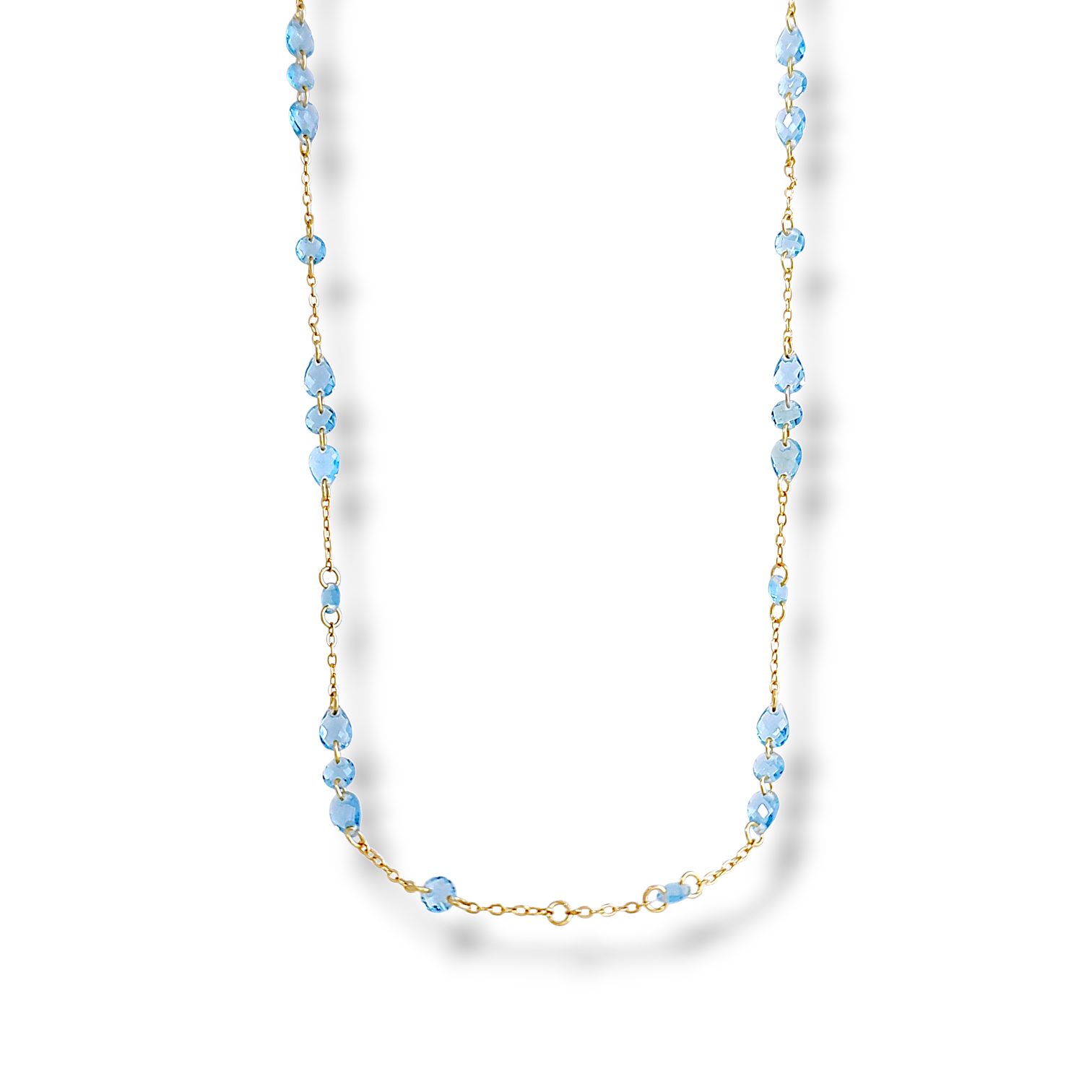Long Station Necklace - Blue