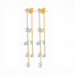 Double-Chain Cascade Earrings - Blue