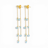 Double-Chain Cascade Earrings - Blue