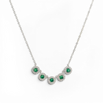 Five-Halo Arc Necklace - Green