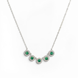 Five-Halo Arc Necklace - Green