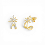 North Star Wrap Stud Earrings - Gold