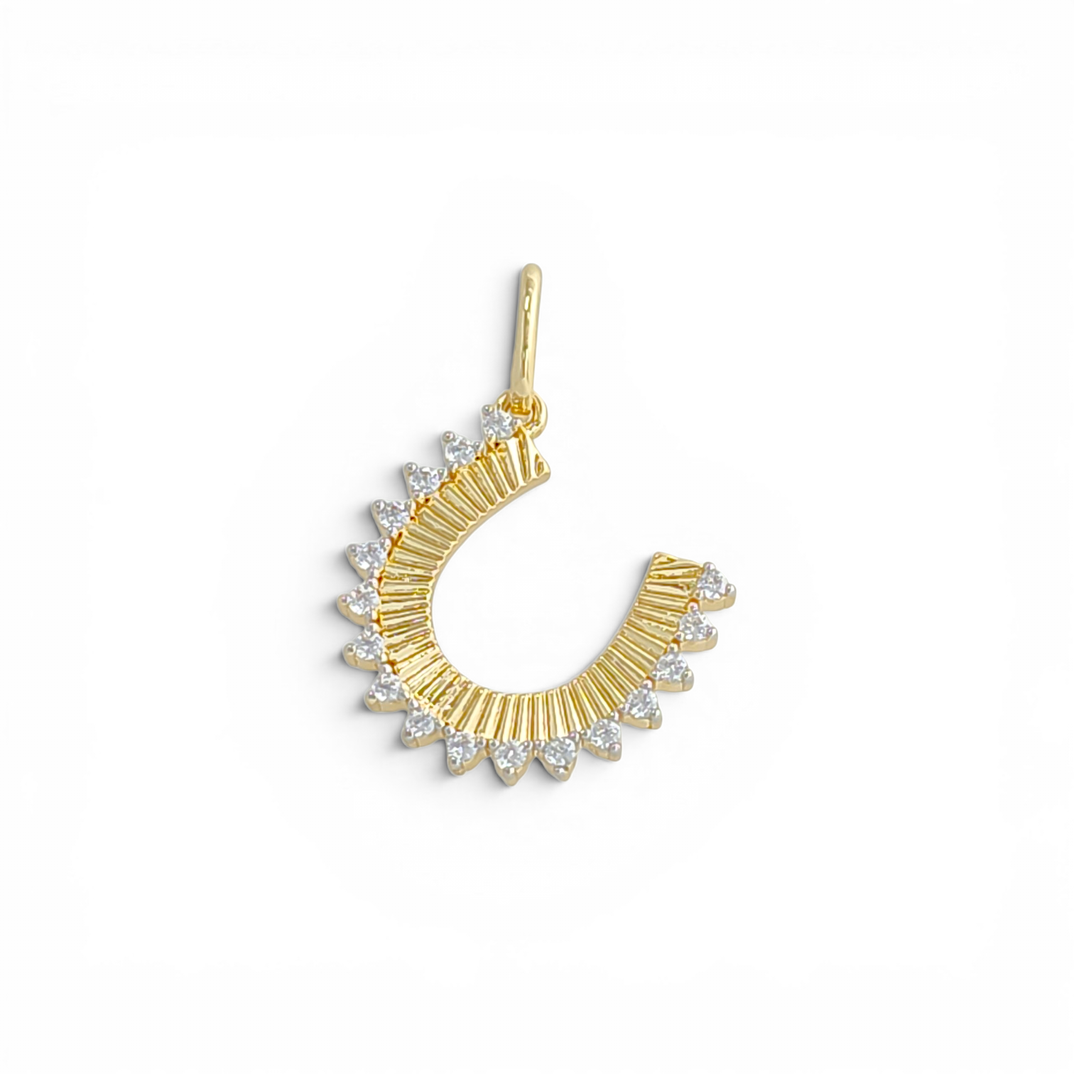 Horseshoe pendant in 18 karat gold plated brass, Italian craftsmanship
