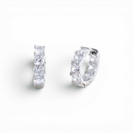 Square-Cut Huggie Earrings - Silver