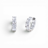Square-Cut Huggie Earrings - Silver