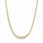 Round Stone Tennis Necklace - Gold