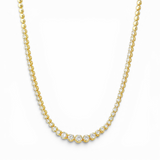 Round Stone Tennis Necklace - Gold