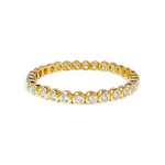 Ruchy bezel bangle in 18k gold plated brass with clear stones