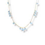 Floating Drop Station Necklace - Blue