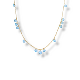 Floating Drop Station Necklace - Blue