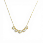 Five-Halo Arc Necklace - White/Gold