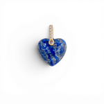Natural Stone Heart Pendant - Blue/Lapis