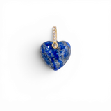 Natural Stone Heart Pendant - Blue/Lapis