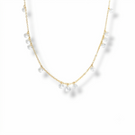 Floating Drop Station Necklace - White
