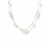 Floating Drop Station Necklace - White