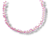 Crystal Cluster Vine Necklace - Pink