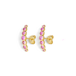 Mermaid Bubble Long Stud Earrings in Pink