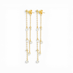 Double-Chain Cascade Earrings - White