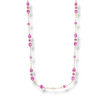 Long Station Necklace - Pink