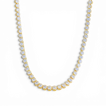 White zirconia tennis necklace detail in 18k gold plated brass