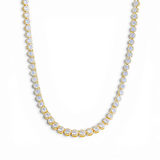 White zirconia tennis necklace detail in 18k gold plated brass