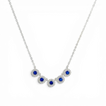 Five-Halo Arc Necklace - Blue