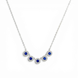 Five-Halo Arc Necklace - Blue