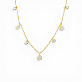 Crystal Charm-Drop Necklace - Gold